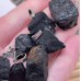 Подвеска кусок черный турмалин (шерл), цвет серебро ~ 20-30 мм