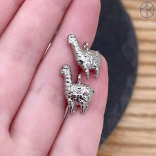 Подвеска лама, цвет серебро 17 мм 