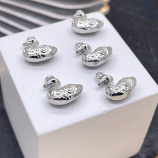 Подвеска лебедь, цвет серебро 10х11 мм 