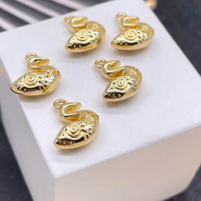 Подвеска лебедь, цвет золото 10х11 мм 