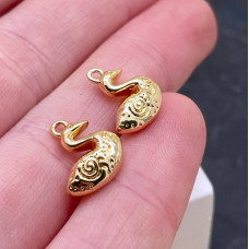 Подвеска лебедь, цвет золото 10х11 мм 