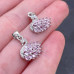Подвеска лебедь розовые цирконы, цвет серебро 14 мм 