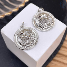 Подвеска лев, цвет серебро 21 мм