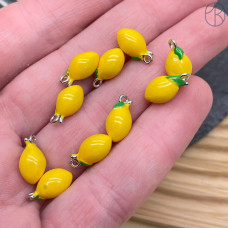 Подвеска лимон, цвет серебро 13x7 мм