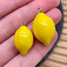 Подвеска лимон, цвет серебро ~ 19-22 мм