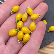 Подвеска лимон, цвет золото 13x7 мм