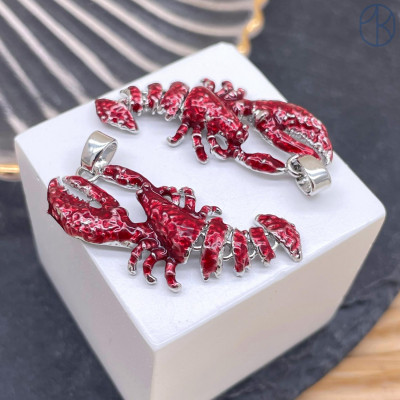 Подвеска лобстер, цвет серебро 37 мм 