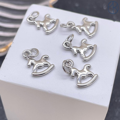 Подвеска лошадь, цвет серебро 12х8 мм 