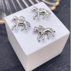 Подвеска лошадь, цвет серебро 13х14,5 мм 