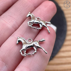 Подвеска лошадь, цвет серебро 15х18 мм 