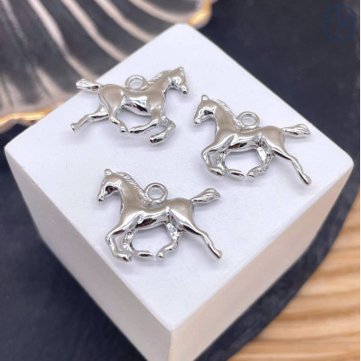 Подвеска лошадь, цвет серебро 15х20 мм 