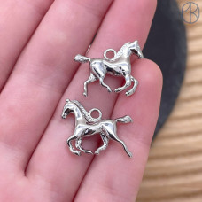 Подвеска лошадь, цвет серебро 15х20 мм 
