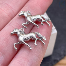 Подвеска лошадь, цвет серебро 15х20 мм 
