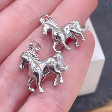 Подвеска лошадь, цвет серебро 19х21 мм 