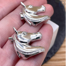 Подвеска лошадь, цвет серебро 28х25 мм 