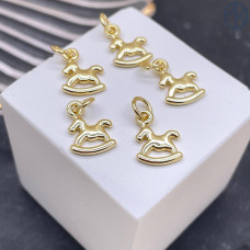 Подвеска лошадь, цвет золото 12х8 мм 