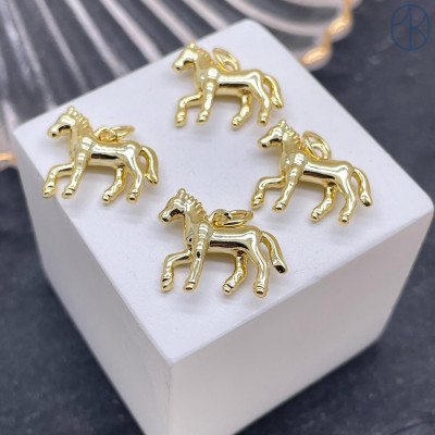 Подвеска лошадь, цвет золото 13х14,5 мм 