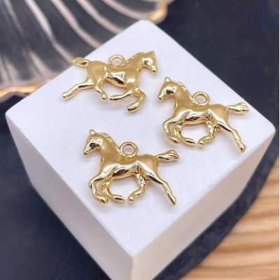 Подвеска лошадь, цвет золото 15х20 мм 