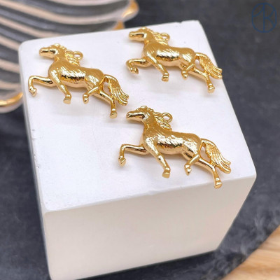 Подвеска лошадь, цвет золото 15х20 мм 