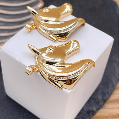 Подвеска лошадь, цвет золото 28х25 мм 