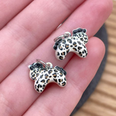 Подвеска лошадь эмаль №2, цвет золото 12 мм