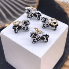 Подвеска лошадь эмаль, цвет золото 12 мм