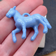 Подвеска лошадь голубая 4 см