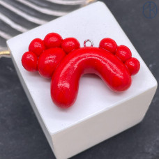 Подвеска лошадь красная №1 28х30 мм 