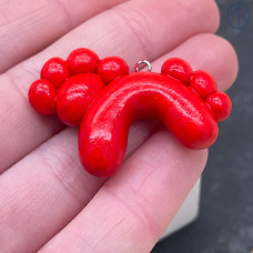 Подвеска лошадь красная №1 28х30 мм 