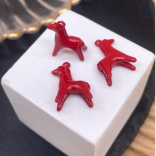 Подвеска лошадь красная эмаль 17 мм Подвеска лошадь красная эмаль 17 мм