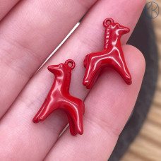 Подвеска лошадь красная эмаль 17 мм Подвеска лошадь красная эмаль 17 мм