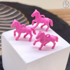 Подвеска лошадь розовая 17х20 мм 