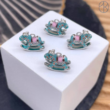 Подвеска лошадка №1, цвет серебро 10 мм 