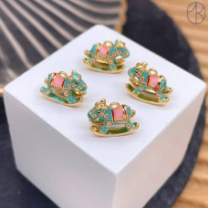 Подвеска лошадка №1, цвет золото 10 мм 