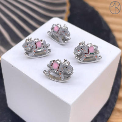 Подвеска лошадка №2, цвет серебро 10 мм 