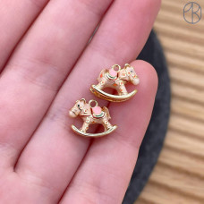 Подвеска лошадка №3, цвет золото 10 мм 