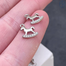 Подвеска лошадка, цвет серебро 9х9 мм 