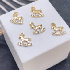 Подвеска лошадка, цвет золото 9х9 мм 