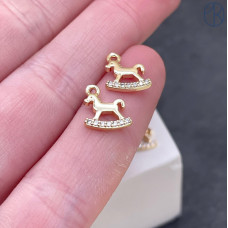 Подвеска лошадка, цвет золото 9х9 мм 