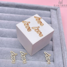 Подвеска love, цвет золото 10х21 мм