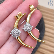 Подвеска луна и звезда, цвет золото 34 мм