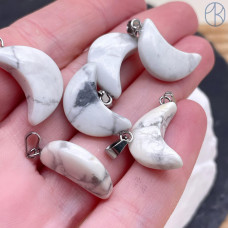 Подвеска луна (полумесяц) Говлит, цвет серебро 19х11 мм