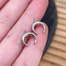 Подвеска лунница гладкая, цвет серебро 12х10 мм