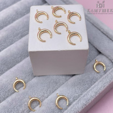 Подвеска лунница гладкая, цвет золото 12х10 мм