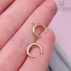 Подвеска лунница гладкая, цвет золото 12х10 мм