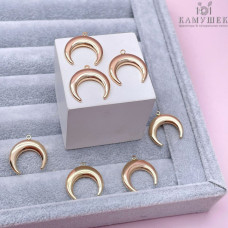 Подвеска лунница гладкая, цвет золото 18 мм