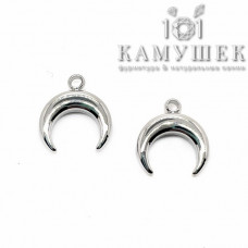 Подвеска лунница мини, цвет серебро 12х10 мм