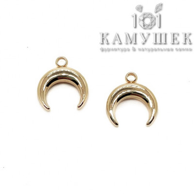 Подвеска лунница мини, цвет золото 12х10 мм