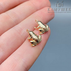 Подвеска лягушка, цвет золото 13х10 мм