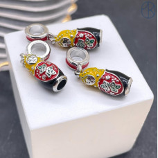 Подвеска матрешка, цвет серебро 15х7 мм 